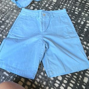 Light blue flat front boys shorts